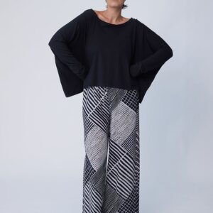 Organic Cotton Oversized Top - Black
