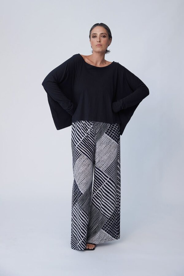Organic Cotton Oversized Top - Black