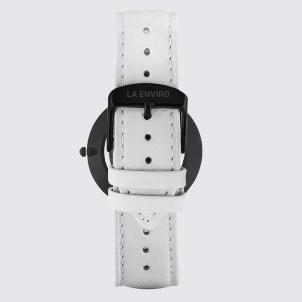PINEAPPLE LEATHER BLACK WITH WHITE STRAP I MARBLE 40 MM - Image 3
