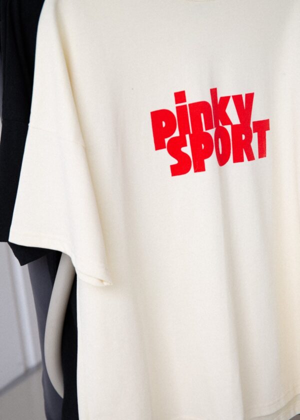 PK x ICONIC - Pinky Sport T-Shirt Cream/Red - Image 2