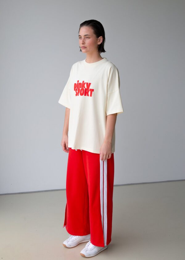 PK x ICONIC - Pinky Sport T-Shirt Cream/Red - Image 5