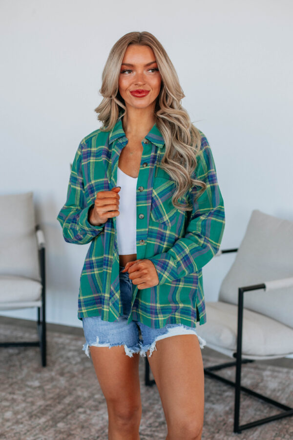 Jema Flannel Top - Jade Mix - Image 2