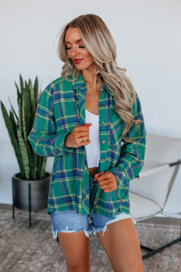 Jema Flannel Top - Jade Mix - Image 5