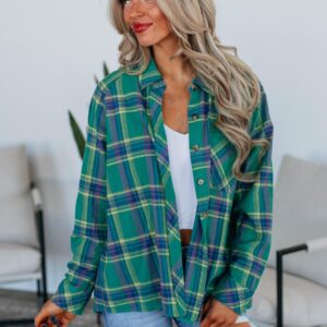 Jema Flannel Top - Jade Mix