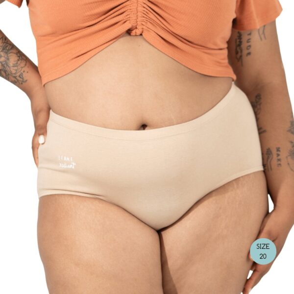 Powerpants Organic Cotton High Waist Brief - Almond - Image 3