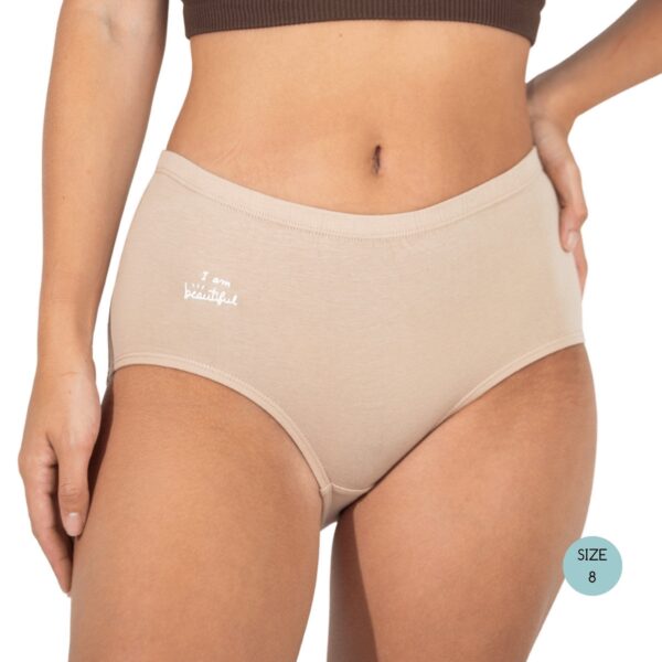 Powerpants Organic Cotton High Waist Brief - Almond - Image 4
