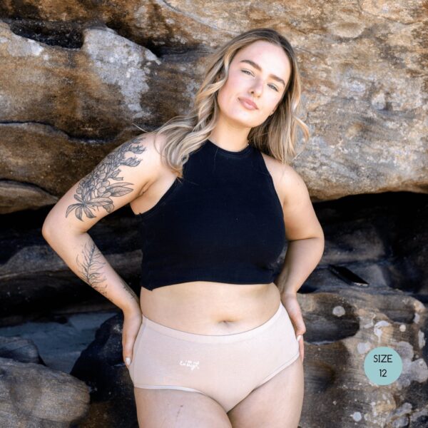 Powerpants Organic Cotton High Waist Brief - Almond - Image 2