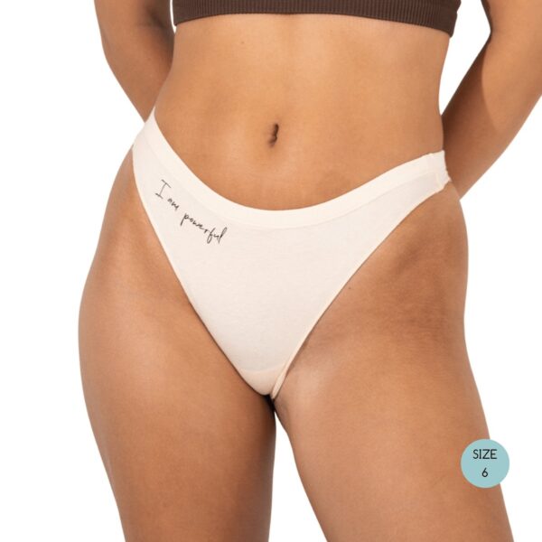 Powerpants Organic Cotton Thong - Pearl - Image 4
