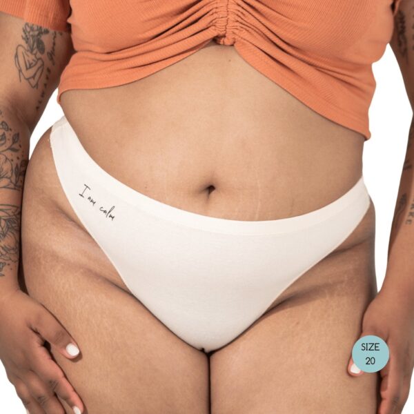 Powerpants Organic Cotton Thong - Pearl - Image 3