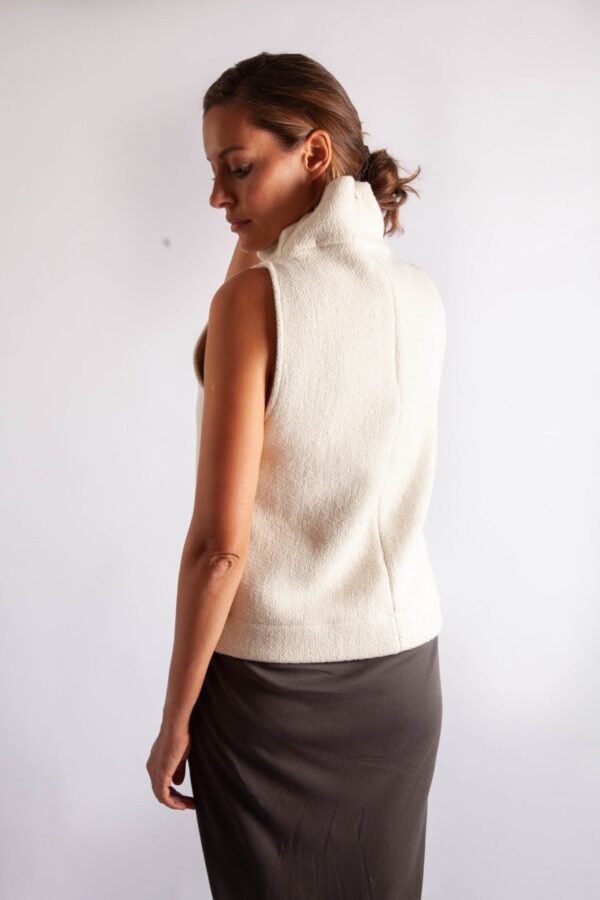 Tahli Top - Ecru Cotton Wool Mix Weave - Image 8