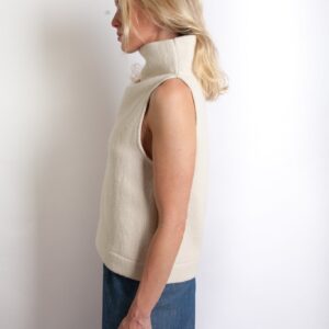 Tahli Top - Ecru Cotton Wool Mix Weave