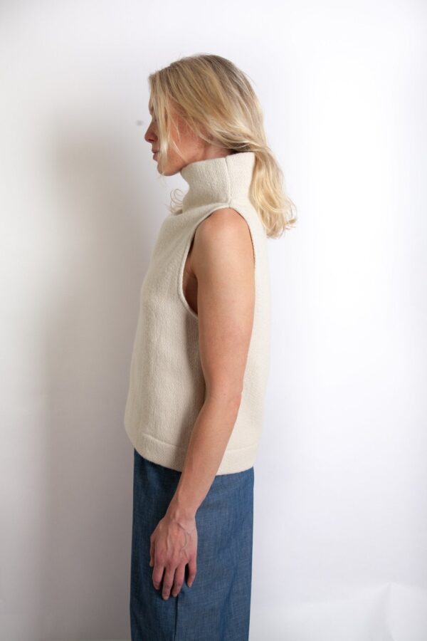 Tahli Top - Ecru Cotton Wool Mix Weave