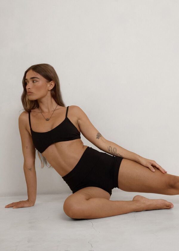 The Fold Over Mini Short - Black - Image 3