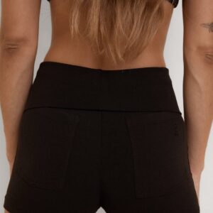 The Fold Over Mini Short - Black