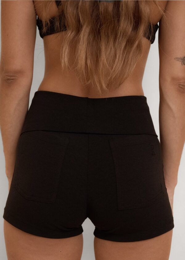The Fold Over Mini Short - Black