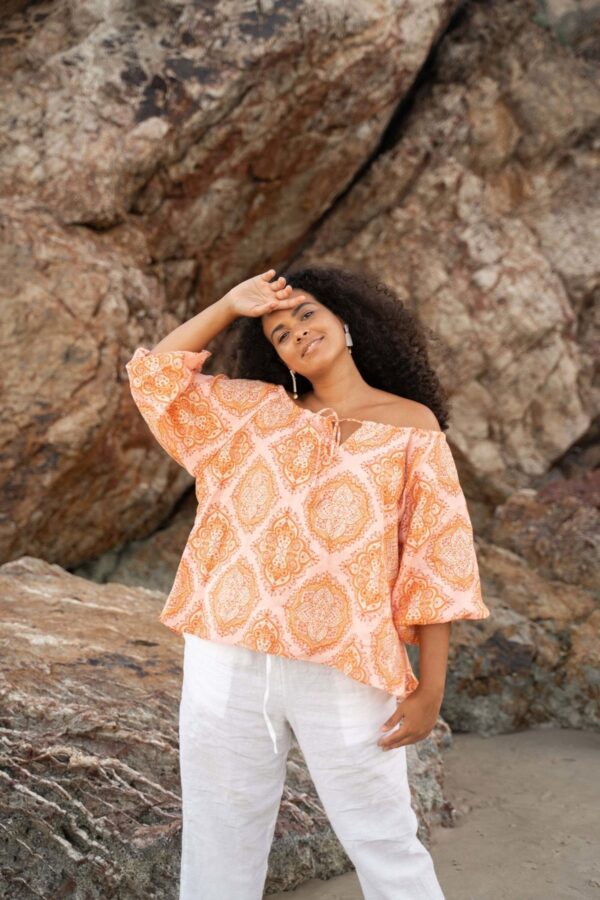 The Shanti Blouse - Peach - Image 2