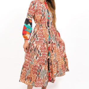 TOZI PRINTED TIERED MAXI DRESS