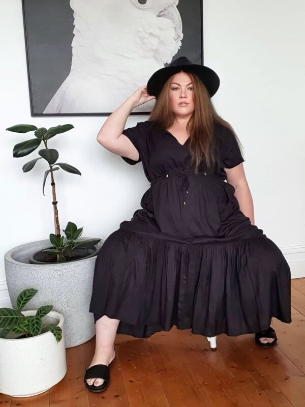 Tropical Maxi Dress // Black - Image 5