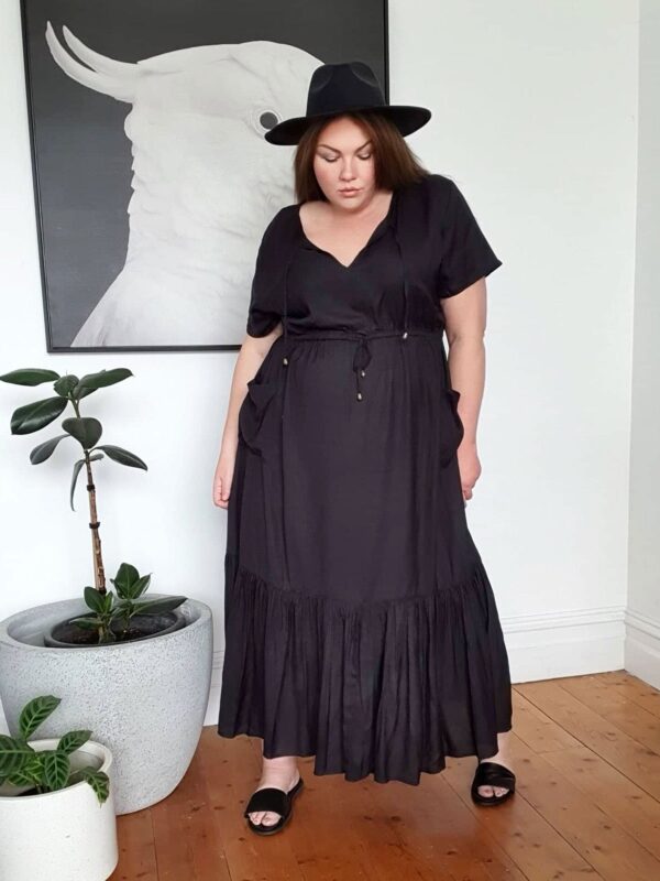 Tropical Maxi Dress // Black - Image 6