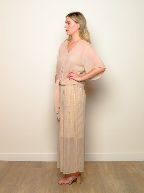 V-Neck Nude Serenity Top with Sleeves - Image 4