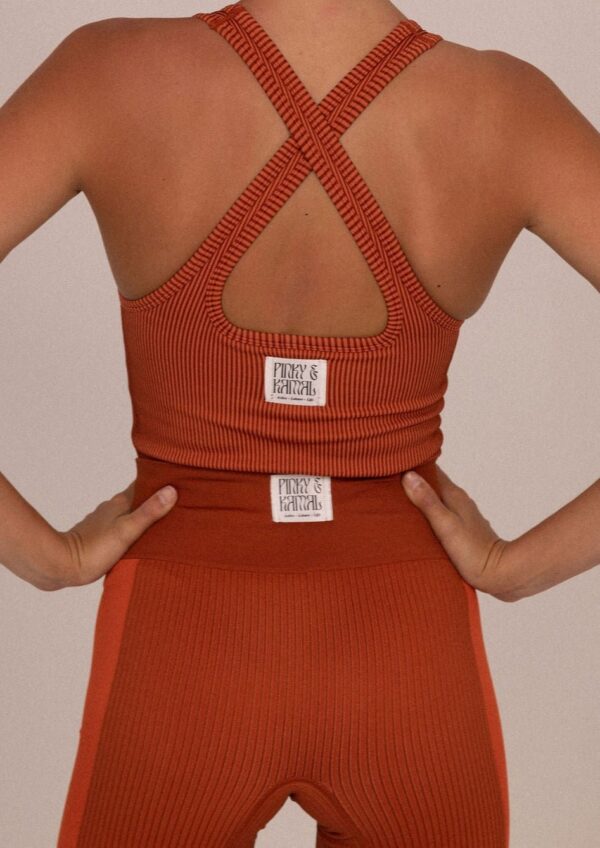 V-Neck Tank Top - Coral - Image 7