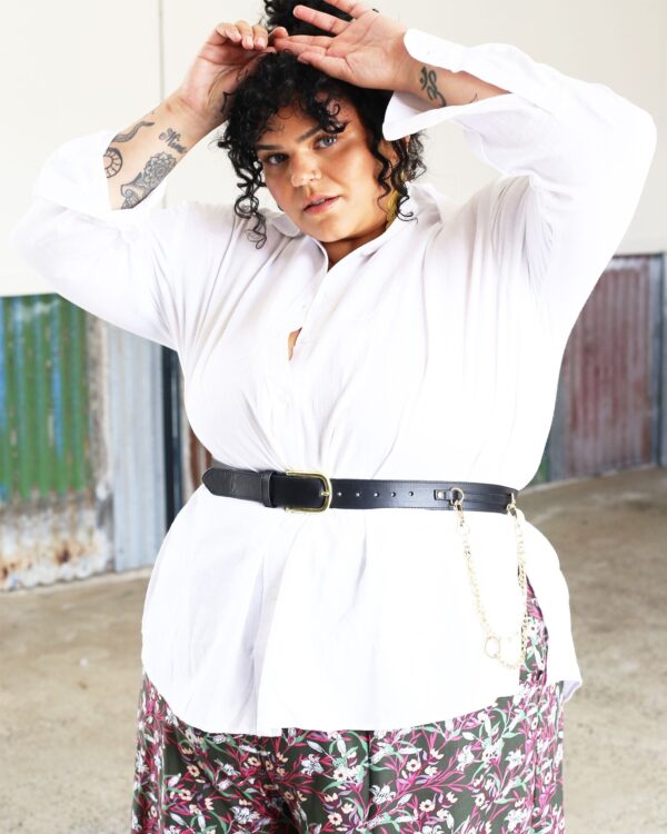 Vegan chain Belt // Tan + Gold (Unisex) (ALL Sizes) - Image 10