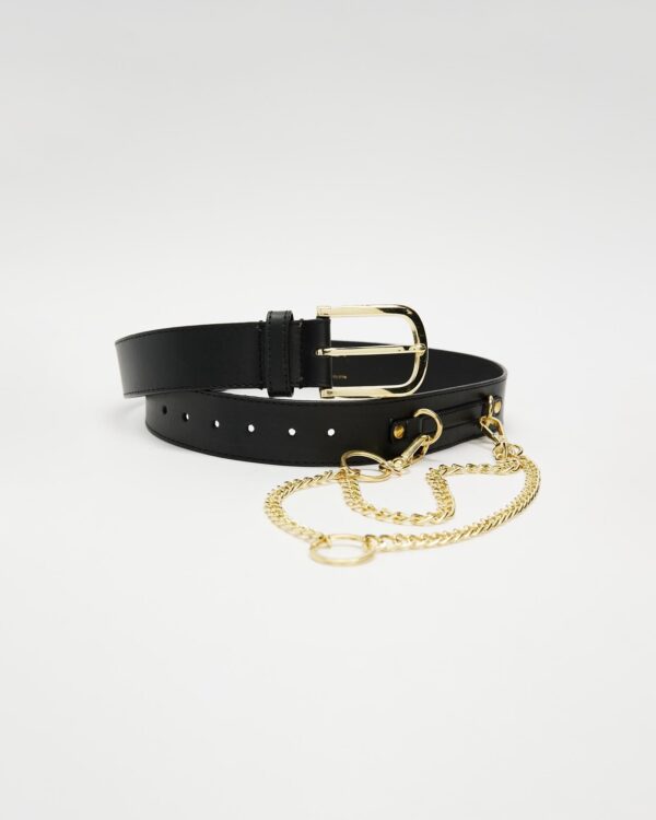 Vegan chain Belt // Tan + Gold (Unisex) (ALL Sizes) - Image 7