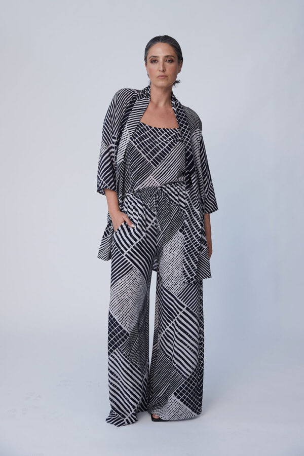 Washable Printed Silk Kimono Jacket - Image 2