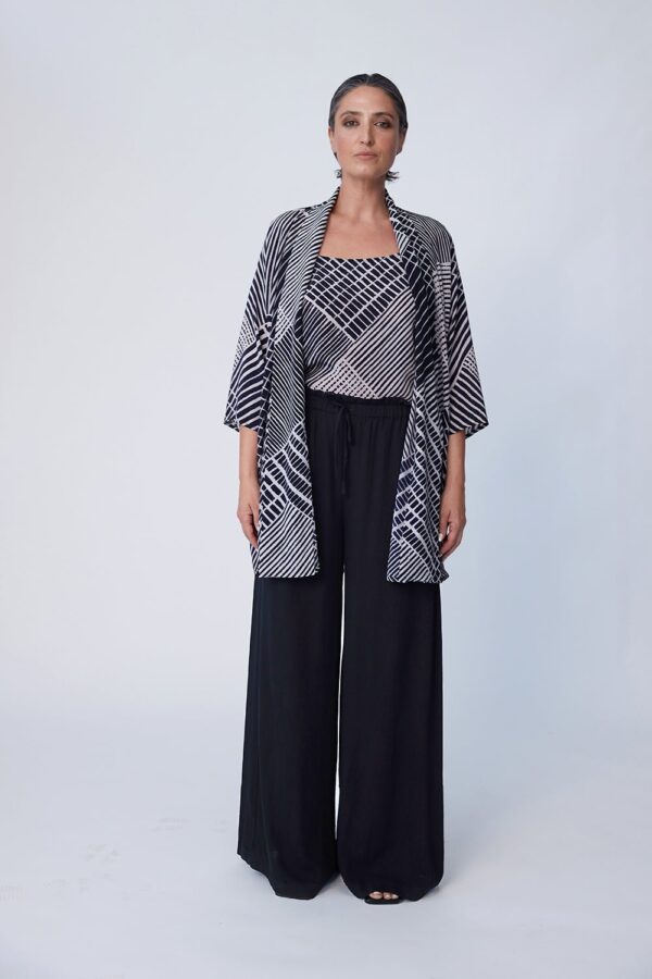 Washable Printed Silk Kimono Jacket - Image 5