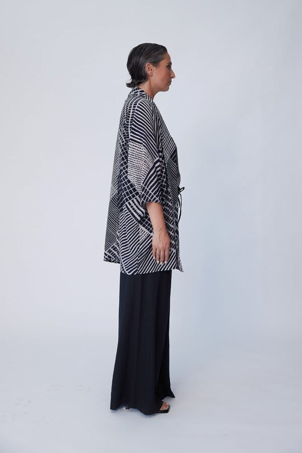 Washable Printed Silk Kimono Jacket - Image 7