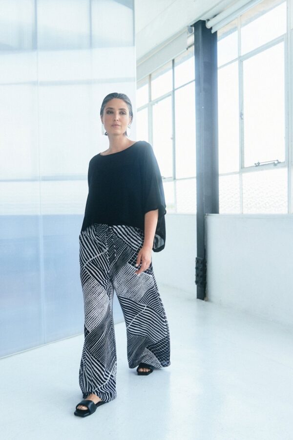 Washable Printed Silk Wide Leg Pant - Image 2