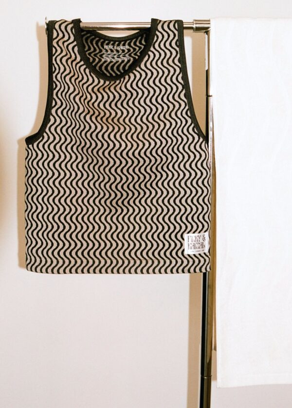 Wavy Lines Tank - Black/Beige - Image 5