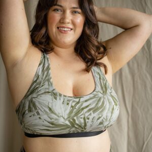 Women's Crop Top Bra - Fan Palm Sage