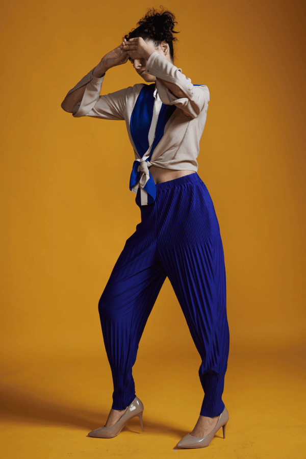 Irregular Pleat Drum Pant - Image 4