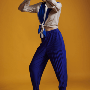 Irregular Pleat Drum Pant