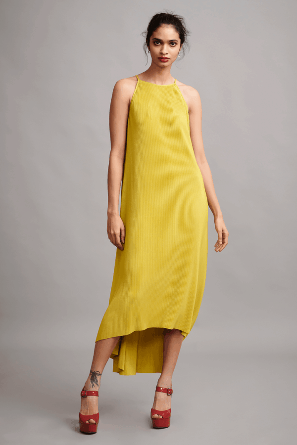 Pleated High Low Dress - Image 2