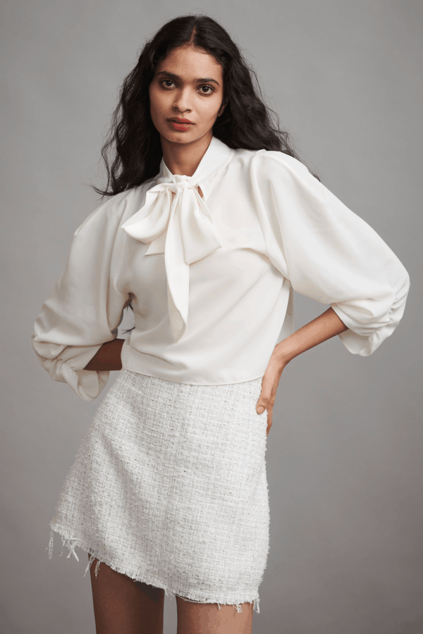 Flowy Blouse with Bow - Image 2