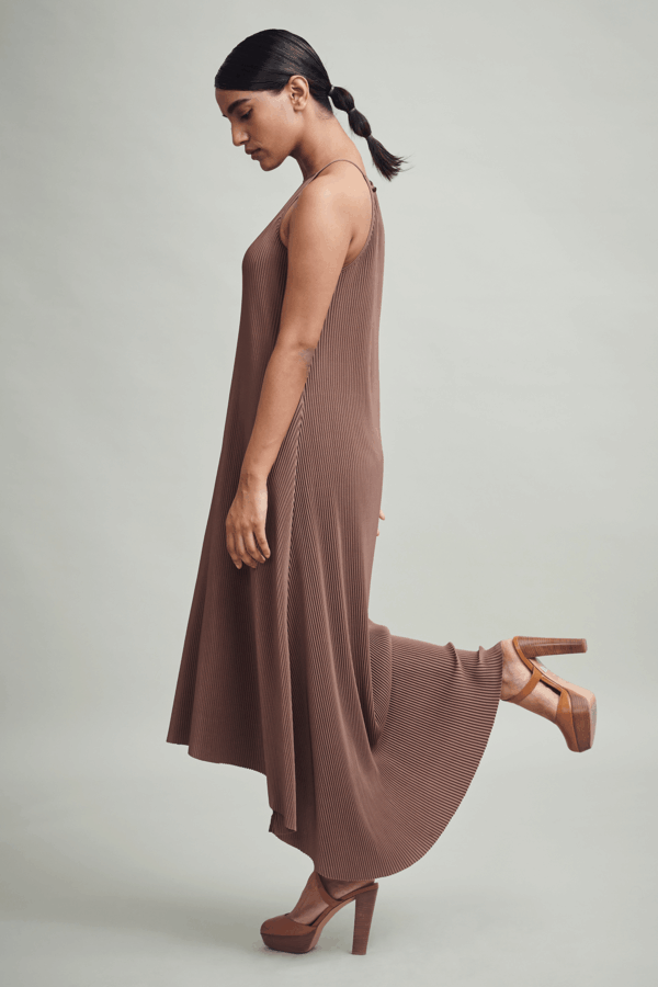 Pleated High Low Dress - Image 8