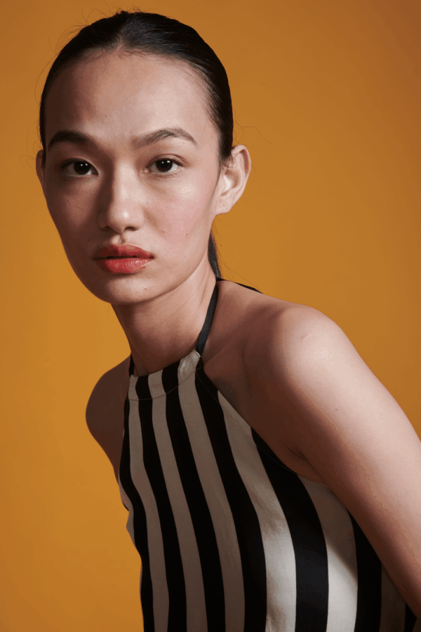 B&W Stripe Halter Maxi - Image 2