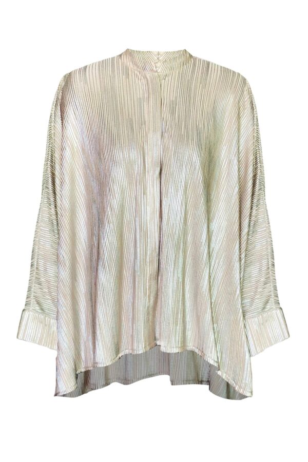 Boxy Foil Pleated Top - Image 2