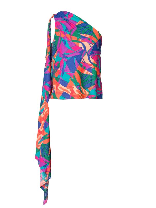 Abstract Printed Drape Top - Image 3