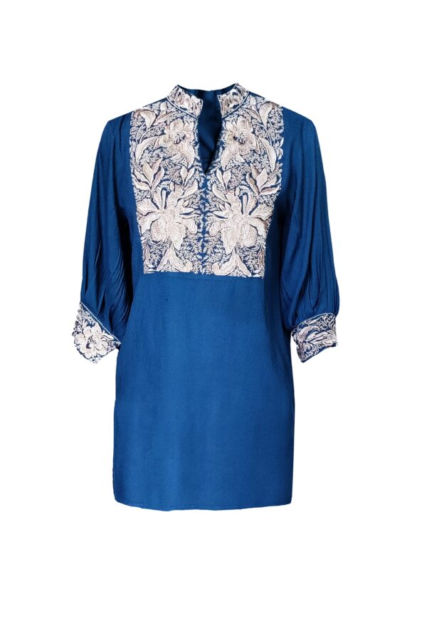 Embroidered Teal Top - Image 2