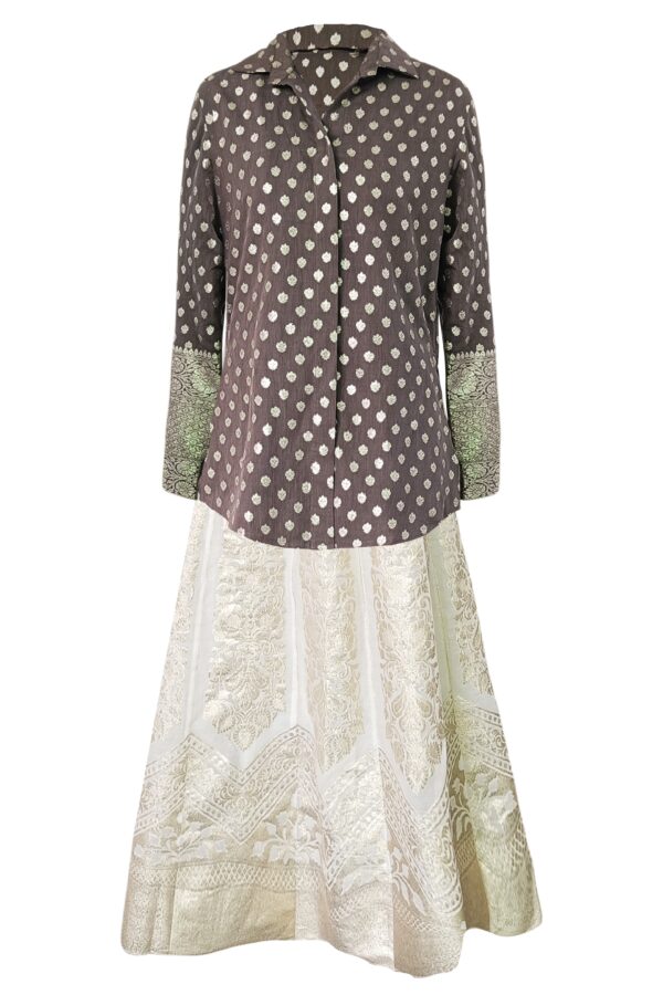 Brocade Shirt and Maxi Skirt Set - Image 2