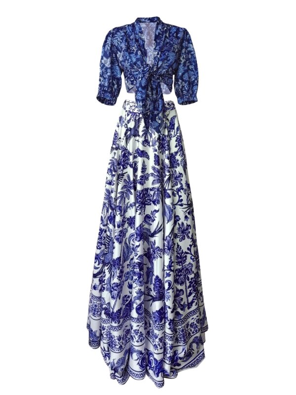 Porcelain Print Tie Top - Image 2
