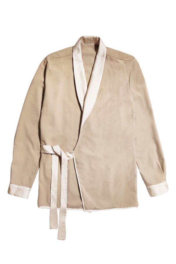 Beige Side Tie Jacket - Image 2