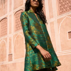 Patterned Brocade Longline Top and Pant