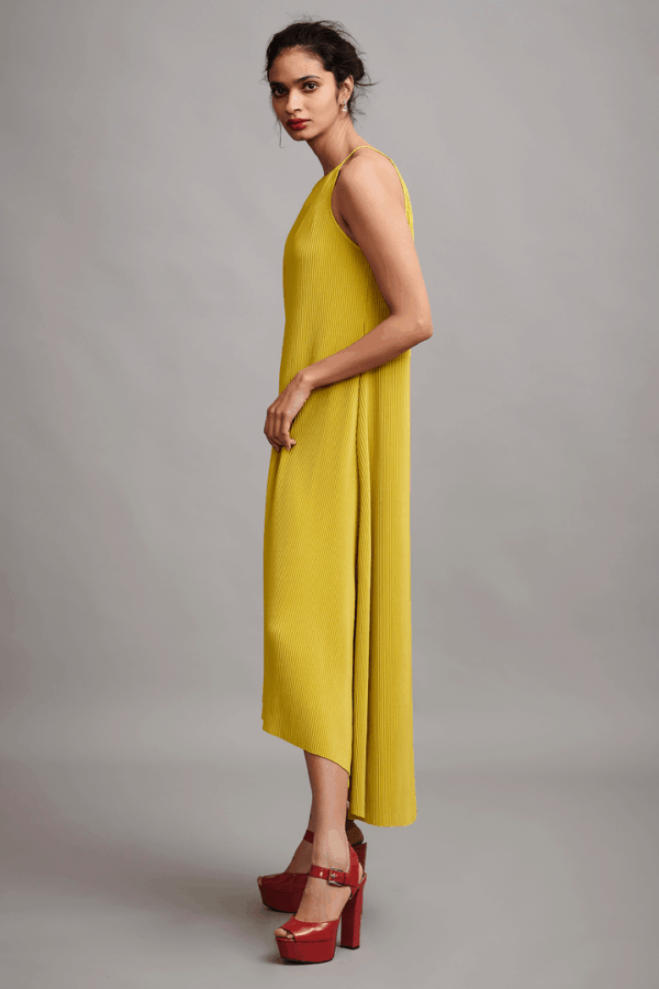 Pleated High Low Dress - Image 3