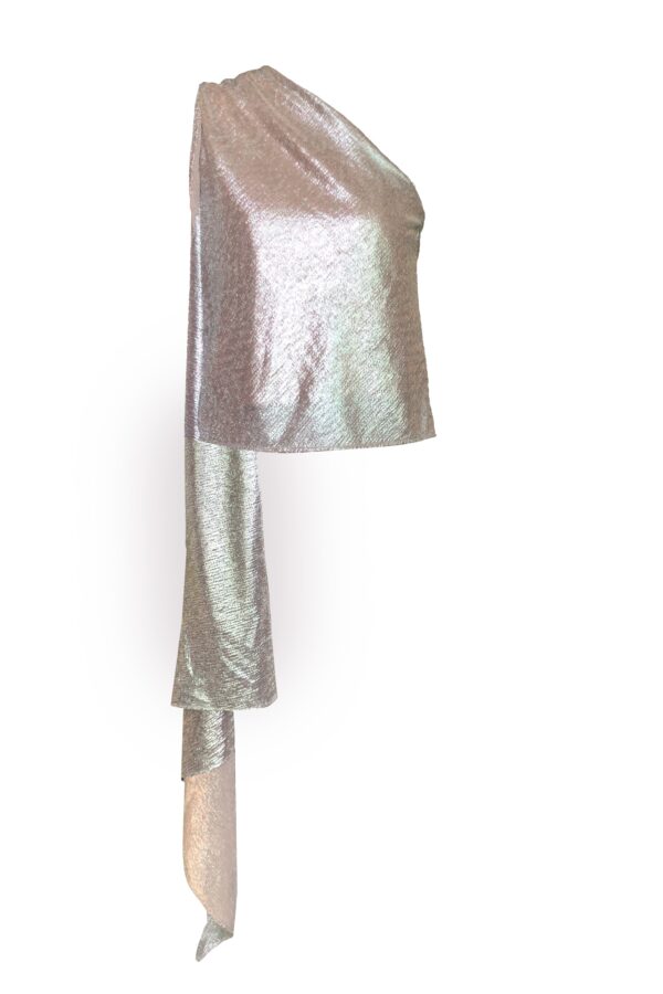 Shimmer Draped Scarf Top - Image 2