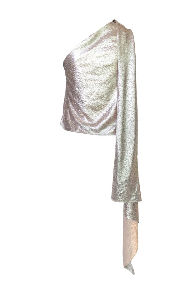 Shimmer Draped Scarf Top - Image 3