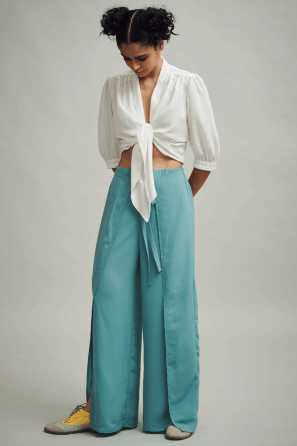 Ivory Front Tie Top - Image 2